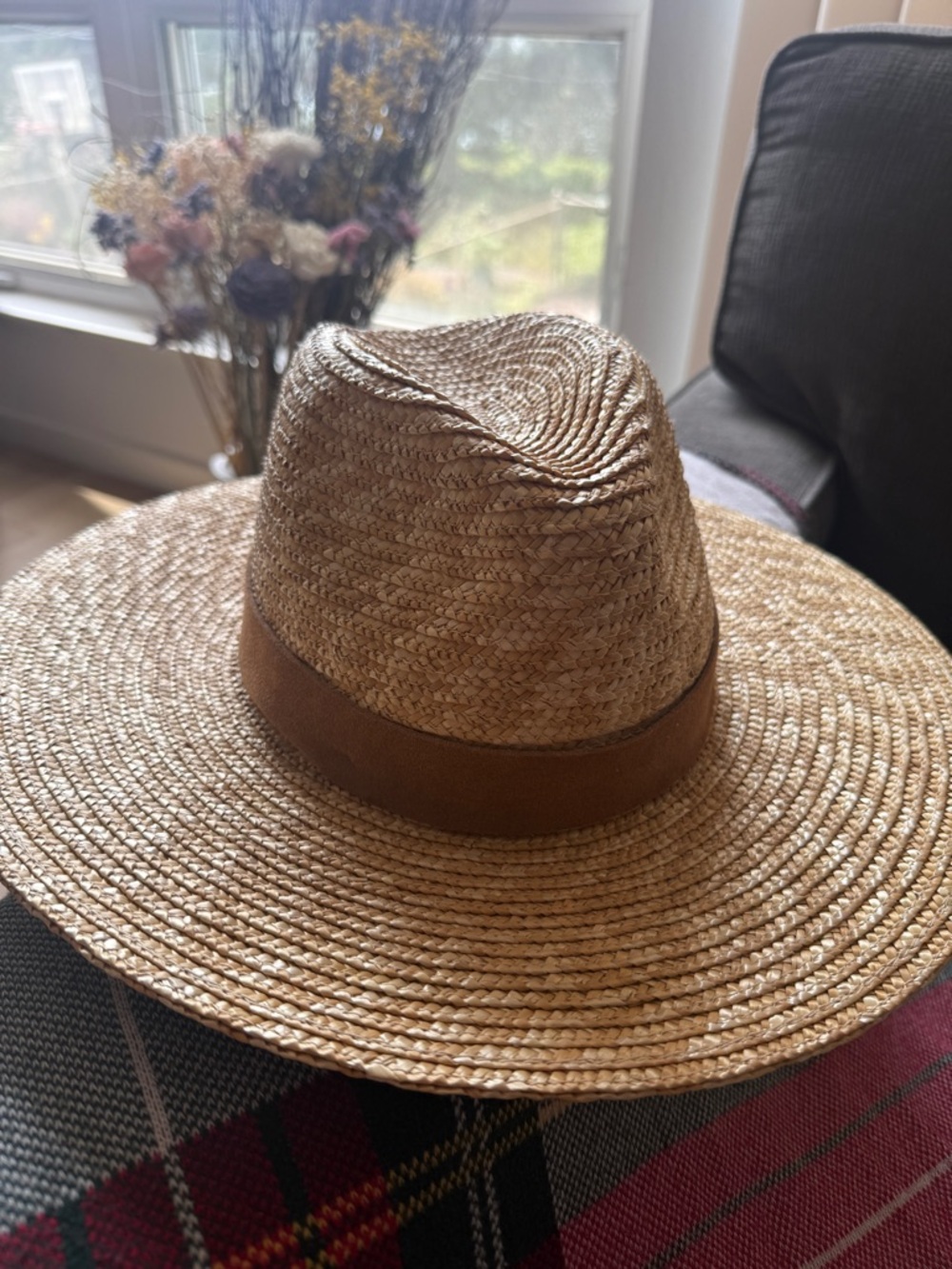 GIGI PIP Men's Natural Straw Fedora with Brown Band
